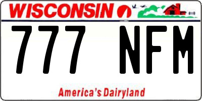 WI license plate 777NFM