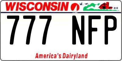 WI license plate 777NFP