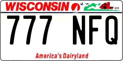 WI license plate 777NFQ