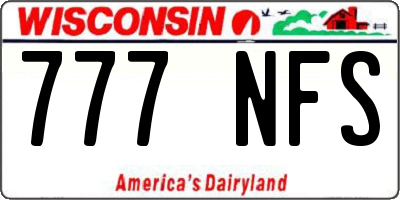 WI license plate 777NFS