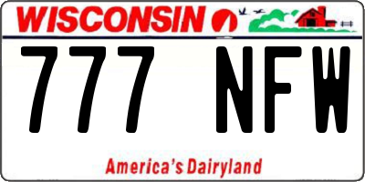 WI license plate 777NFW