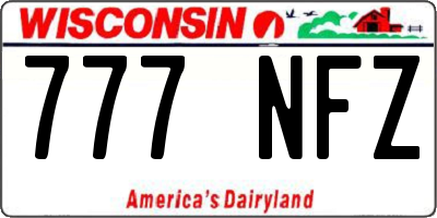 WI license plate 777NFZ