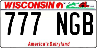 WI license plate 777NGB
