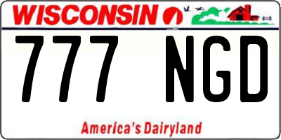 WI license plate 777NGD