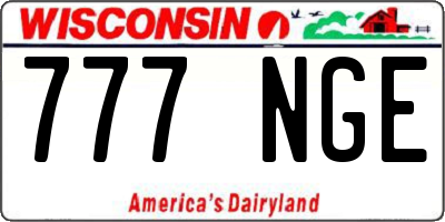 WI license plate 777NGE