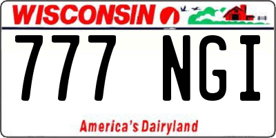 WI license plate 777NGI