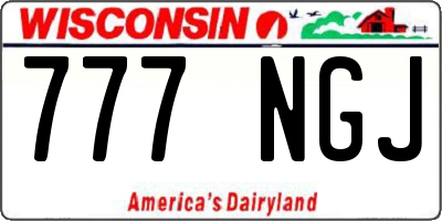 WI license plate 777NGJ