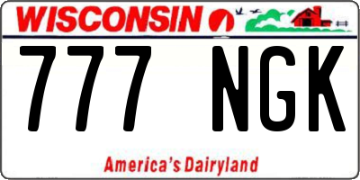 WI license plate 777NGK