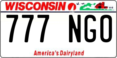 WI license plate 777NGO