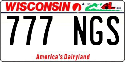 WI license plate 777NGS