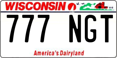 WI license plate 777NGT