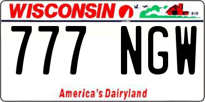 WI license plate 777NGW