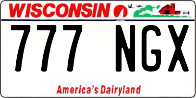 WI license plate 777NGX