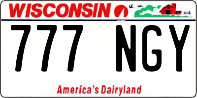 WI license plate 777NGY