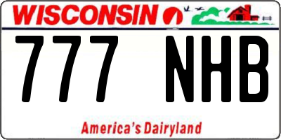 WI license plate 777NHB