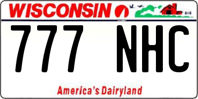 WI license plate 777NHC