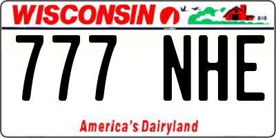 WI license plate 777NHE