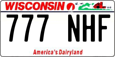 WI license plate 777NHF