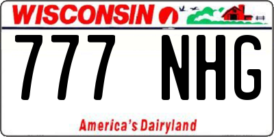 WI license plate 777NHG