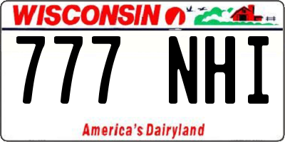 WI license plate 777NHI