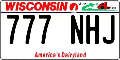 WI license plate 777NHJ
