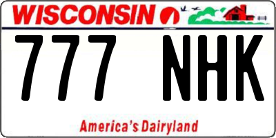 WI license plate 777NHK