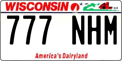 WI license plate 777NHM