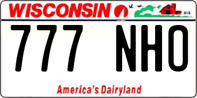 WI license plate 777NHO