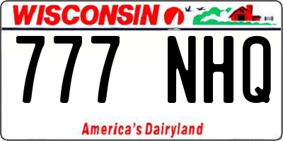 WI license plate 777NHQ