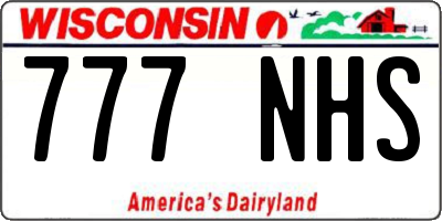 WI license plate 777NHS
