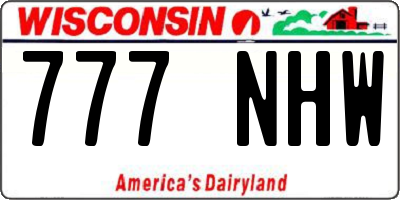 WI license plate 777NHW