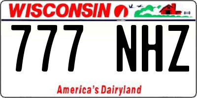 WI license plate 777NHZ