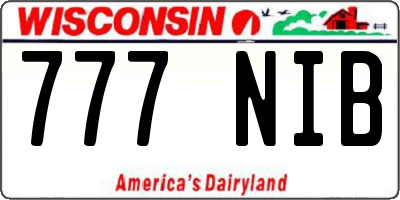 WI license plate 777NIB