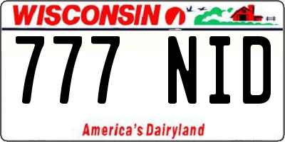WI license plate 777NID