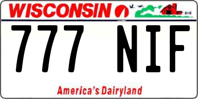 WI license plate 777NIF