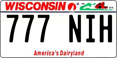WI license plate 777NIH