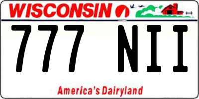 WI license plate 777NII