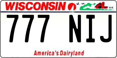 WI license plate 777NIJ