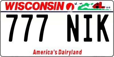 WI license plate 777NIK