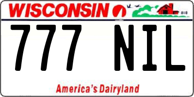 WI license plate 777NIL