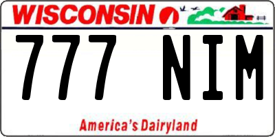 WI license plate 777NIM