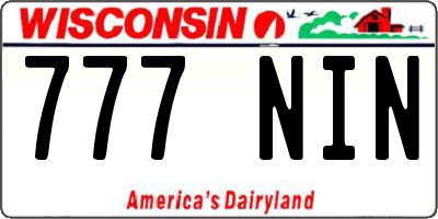 WI license plate 777NIN