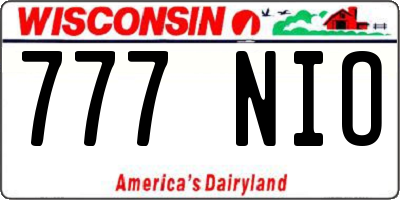 WI license plate 777NIO