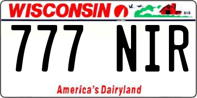 WI license plate 777NIR