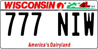 WI license plate 777NIW