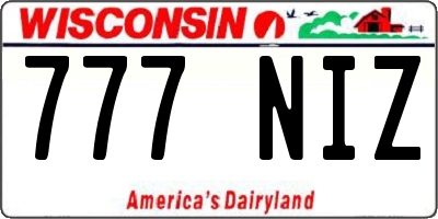 WI license plate 777NIZ