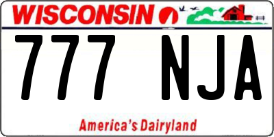 WI license plate 777NJA