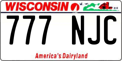 WI license plate 777NJC