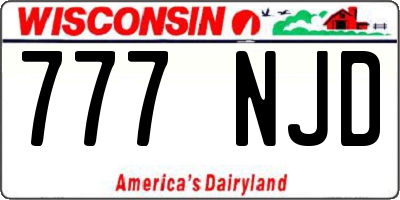 WI license plate 777NJD