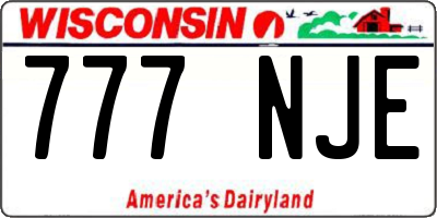 WI license plate 777NJE